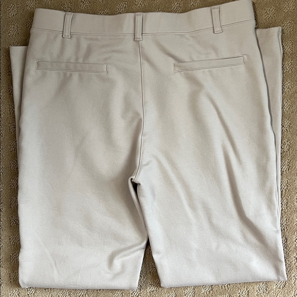 Quince Light Tan Ultra Stretch Ponte Dress Straight Leg Pant Chinos - Picture 7 of 9